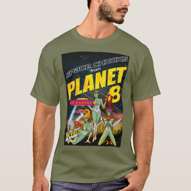 UtrymmesChickar från Planet 8_fullt färg Tee (Framsida)