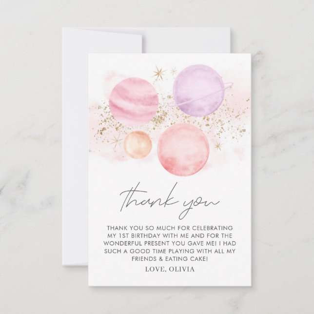 Utrymmesflickorna födelsedag - kort - ett enkelt t (Framsida)