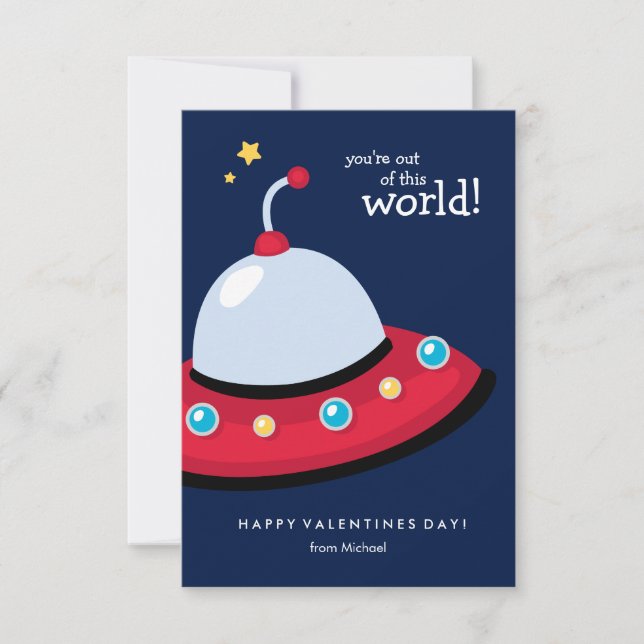 UtrymmesFrakt ut ur denna Valentines i världsskola Inbjudningar (Framsida)