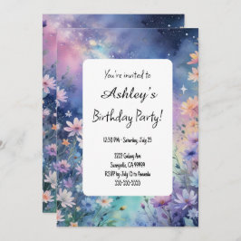 Utrymmesfri Födelsedagsfest för barn Inbjudningar