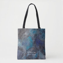 UtrymmesGalaxy Anpassat namnfält Stars Tote Bag