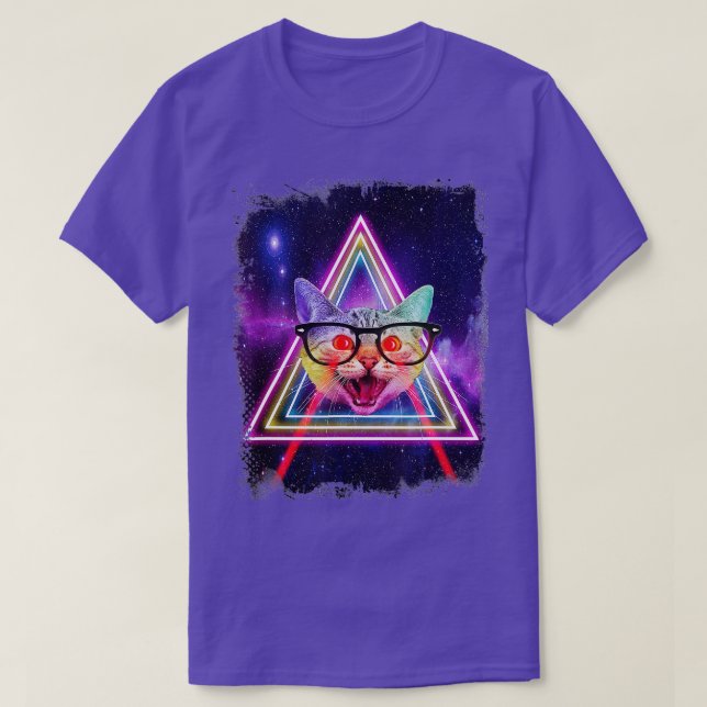 Utrymmeskatt av laserÖga i Galaxy Funny Kattunge f T Shirt (Design framsida)