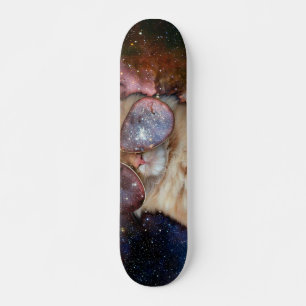 Utrymmeskatt med solglasögon mini skateboard bräda 18,5 cm