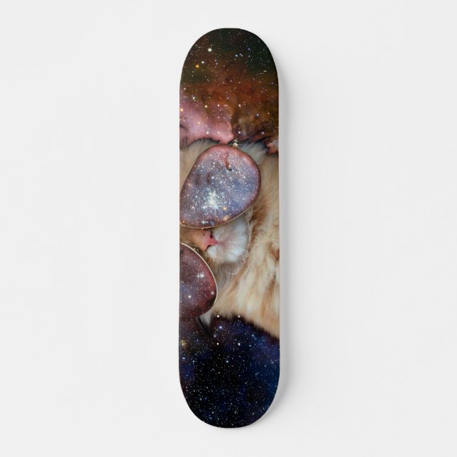 Utrymmeskatt med solglasögon mini skateboard bräda 18,5 cm (Framsida)