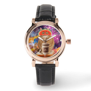 Utrymmeskatt med vattenmelonglas armbandsur