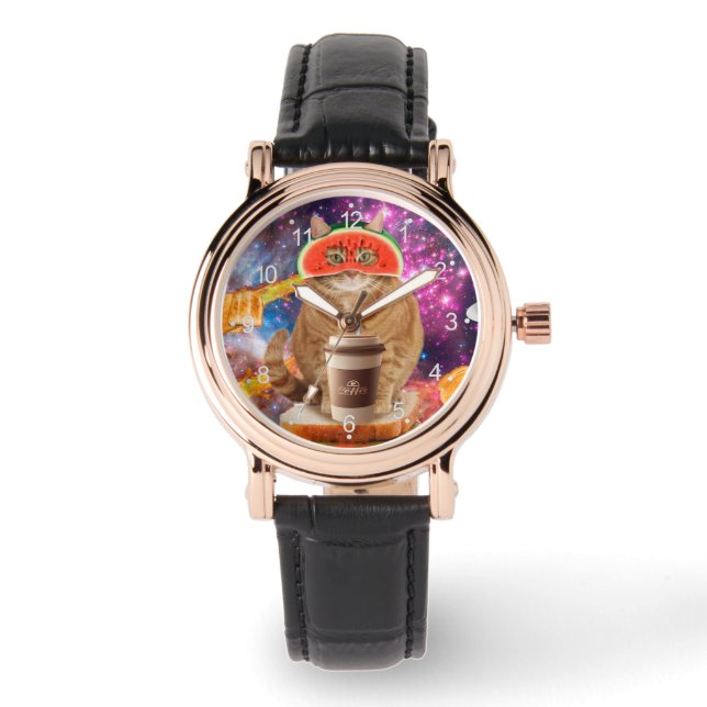 Utrymmeskatt med vattenmelonglas armbandsur (Framsida)