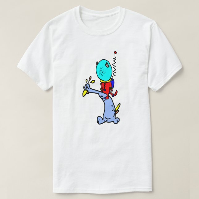 Utrymmeskatt och fåglar t shirt (Design framsida)