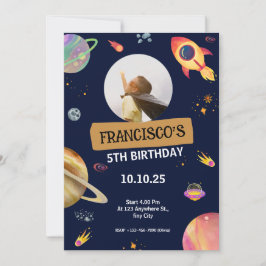 Utrymmesmatchad Födelsedagsfest Inbjudningar