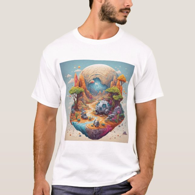 Utrymmesprospektering på en okänd planet t shirt (Framsida)
