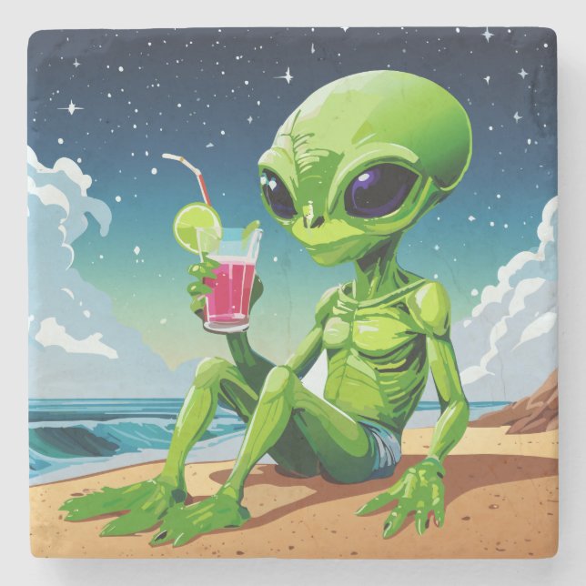 Utrymmesresenär på stranden stenunderlägg (Framsidan)