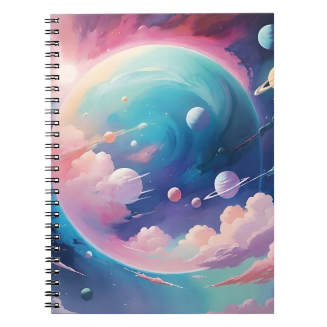 Utrymmestemat abstrakt konst anteckningsbok (Framsidan)