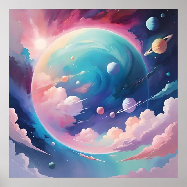 Utrymmestemat abstrakt konst poster (Framsidan)