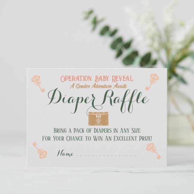 Utrymmet Gender Reveal Raffle Tilläggskort (Stående Fram)