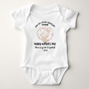 Utrymmet lycklig Mors dag med Cute Bunnies T Shirt