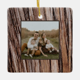 Utrymmet träd vid kustnära bark utanför mönster julgransprydnad keramik