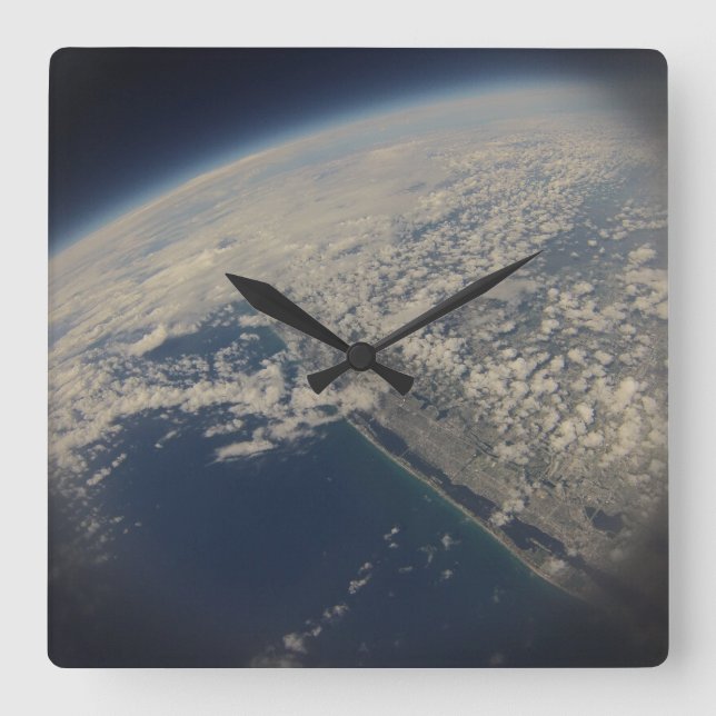 Utrymmetid! Härlig bild av Florida kusten Fyrkantig Klocka (Framsida)
