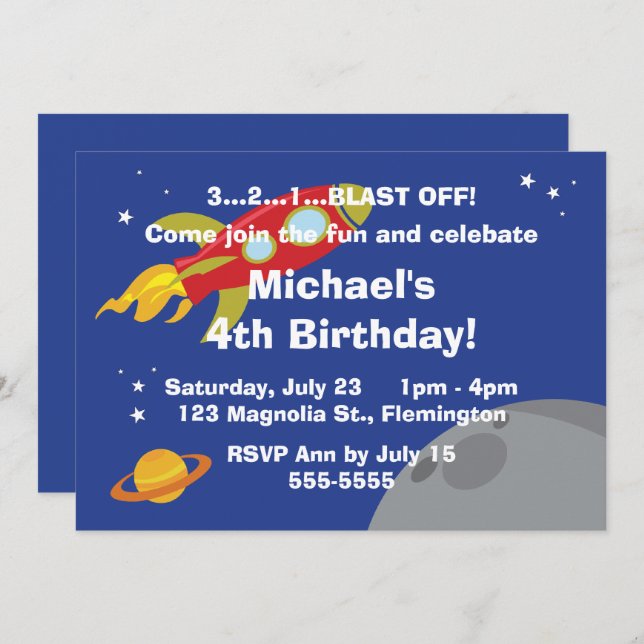 Utrymmeutforskare Inbjudningar (Fram/baksida)