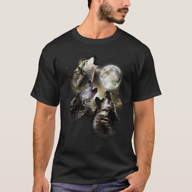 Utrymning vid Måne Vargarnas Varg Djur T Shirt (Framsida)