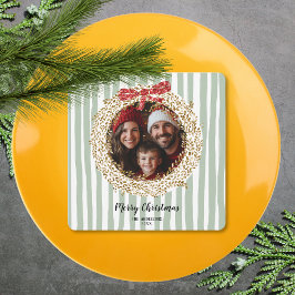 Utrymningsfoto för Glitter Bow God jul Inbjudningar