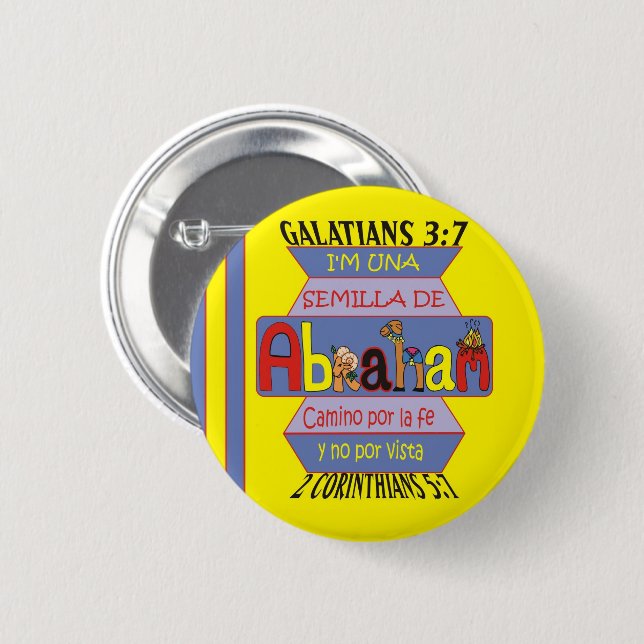 Utsäde av Abraham I Esp I Rnd I 6X6 Colossal Knapp (Framsida & baksida)