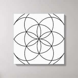 Utsäde av Life Helig Geometry black & white Canvastryck