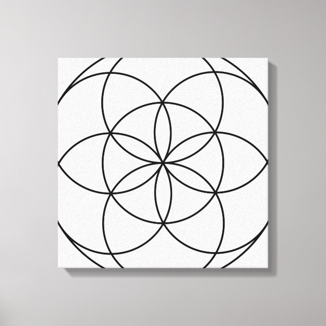 Utsäde av Life Helig Geometry black & white Canvastryck (Framsida)