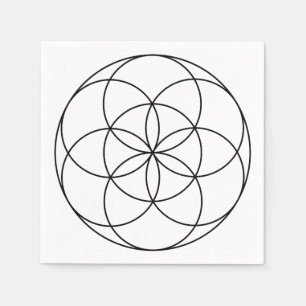 Utsäde av Life Helig Geometry black & white Pappersservett