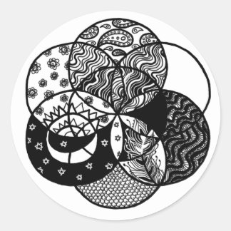 Utsäde av Life Mandala Round Sticker Runt Klistermärke