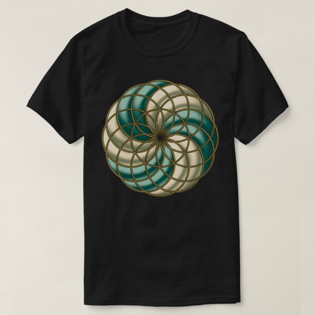 UTSÄDE AV LIVSKUPA TORUS HELIG GEOMETRI T SHIRT (Design framsida)