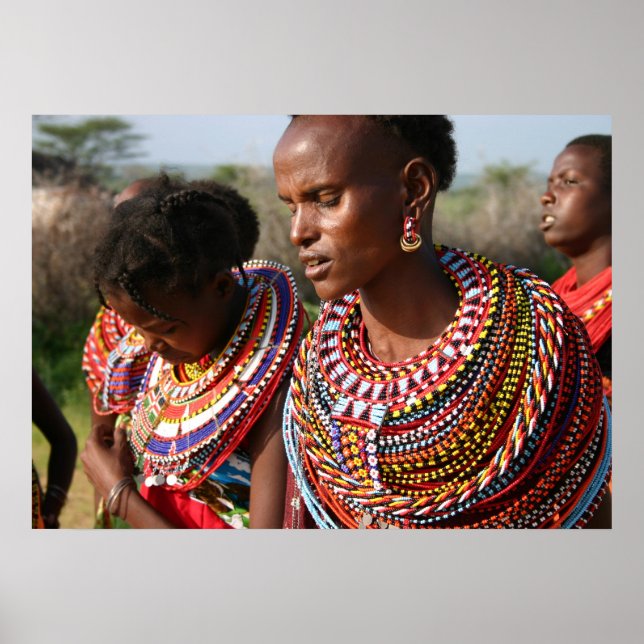 Utsäde av Pärlor judielry från Massai i Kenya Poster (Framsidan)