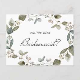 Utsäde Eucalyptus andedräkt blir min bridesmaid Inbjudan Vykort