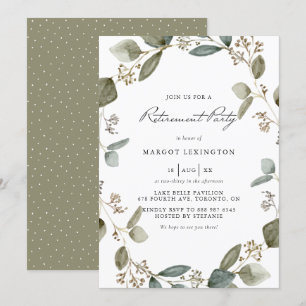 Utsäde Eucalyptus Utandning Pension Party Inbjudningar