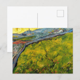Utsäde Fält i Sunrise av Vincent van Gogh Vykort