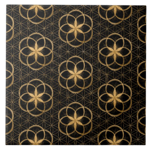 Utsäde i Flower of Life Mönster Kakelplatta
