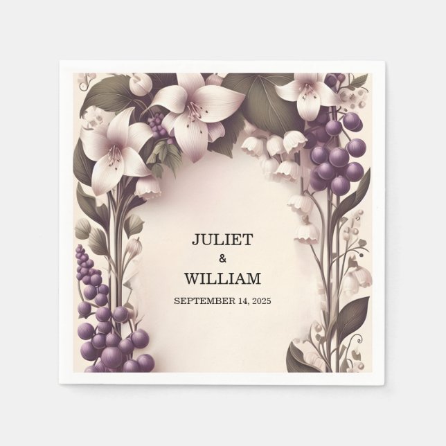 Utsäde på lantgården Wood Fruit Ivy Vineyard Bröll Pappersservett (Framsidan)