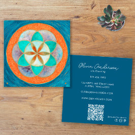 Utsäde som är ansluten till US Social Media QR-kod Fyrkantigt Visitkort