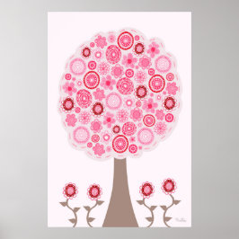 Utsäde vid Rosa Kärlek Träd Poster