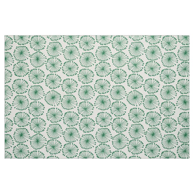 Utsädeshuvuden - Forest Grönt on White Tyg (Fat Quarter)