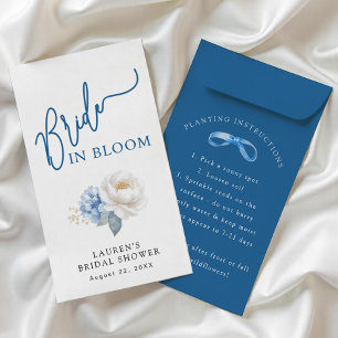 Utsädespaket i Bloom Blue DIY Möhippa Seed Packet Reklamblad