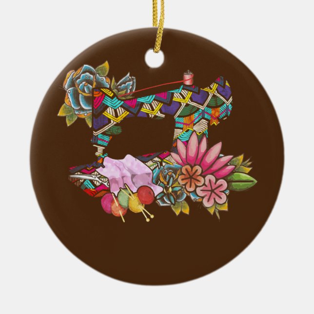 Utsädesvätska Maskin Julgransprydnad Keramik (Framsidan)