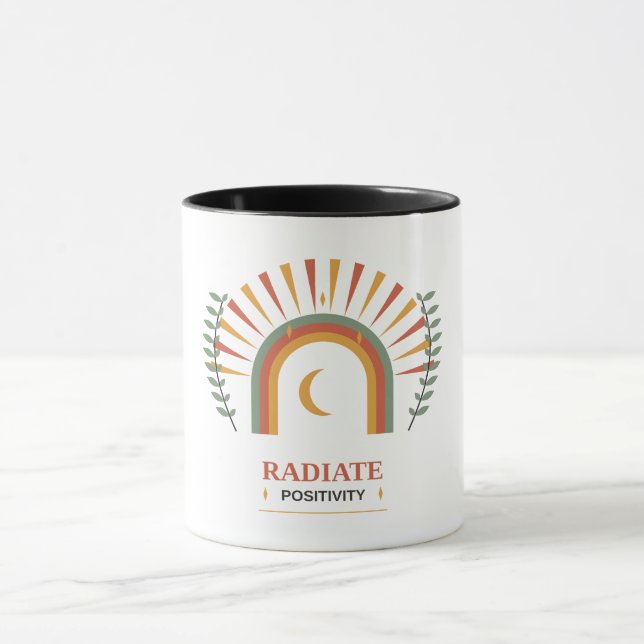 Utsända Positivitet Boho Celestial Sol Måne Botani Mugg (Center)