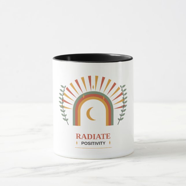 Utsända Positivitet Boho Celestial Sol Måne Botani Mugg (Center)