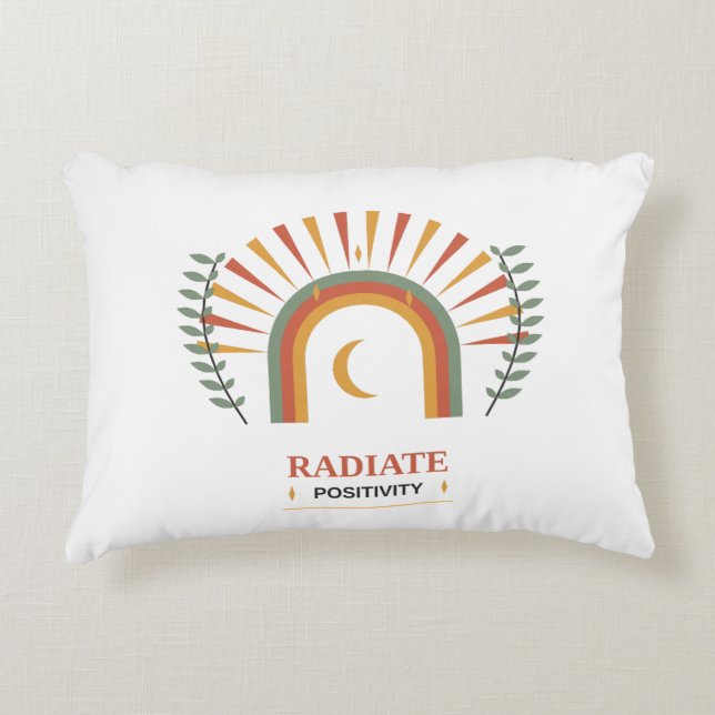 Utsända Positivitet Boho Celestial Sol Måne Botani Prydnadskudde (Framsidan)