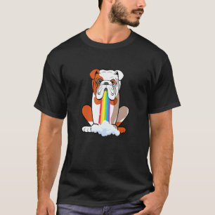 Utsända Positivitet Regnbågs Hund Engelsk Bulldo T Shirt