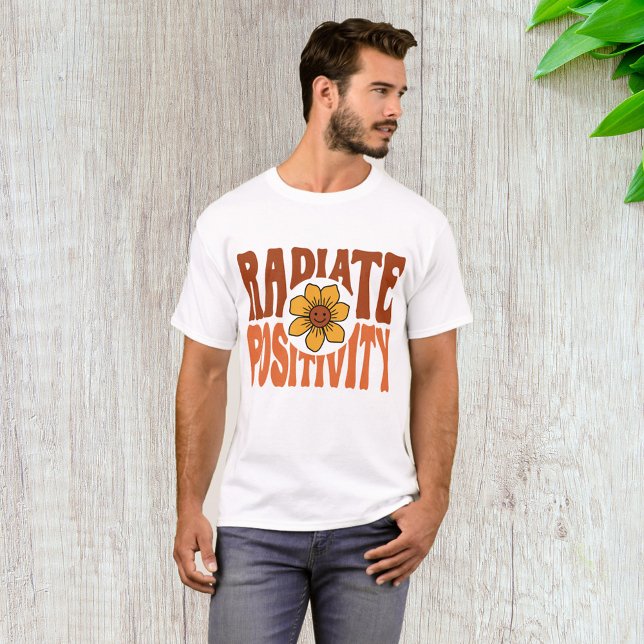 Utsända Positivitet Retro Blomma Smileys T Shirt (Skapare uppladdad)