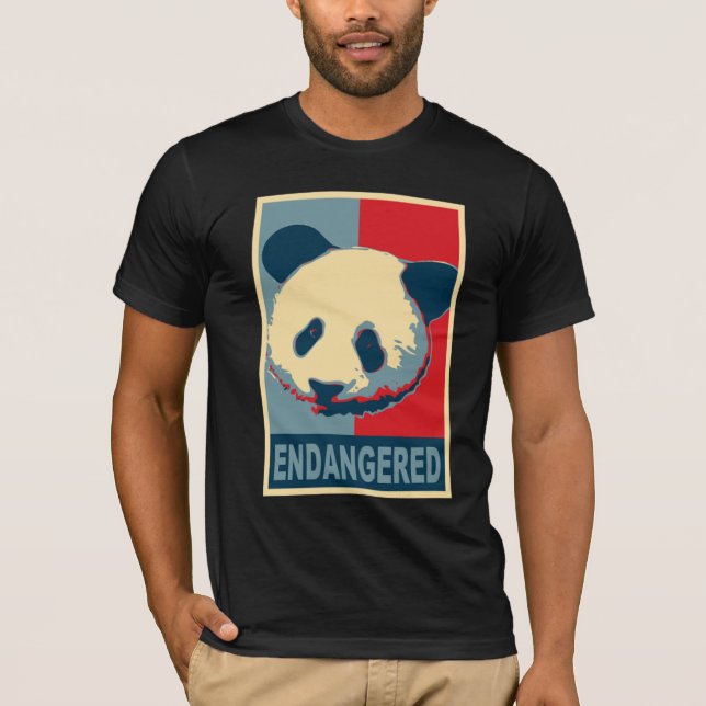 Utsatt för fara design för Pandapopkonst T-shirt (Framsida)