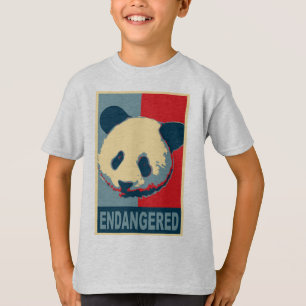 Utsatt för fara design för Pandapopkonst Tee Shirt