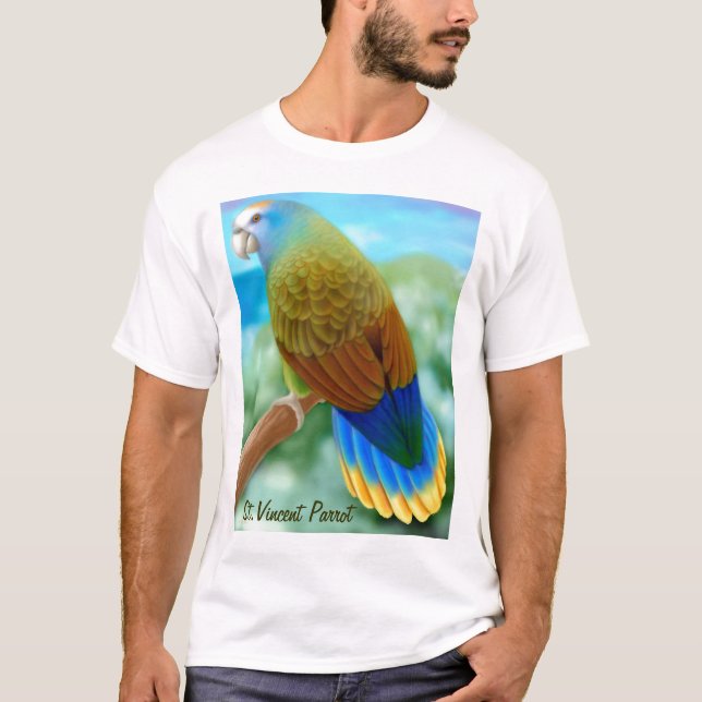 Utsatt för fara papegojaT-tröja för St Vincent Tee Shirt (Framsida)