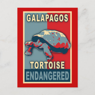 Utsatt Galapagos Sköldpadda Pop Art T-shirts Vykort