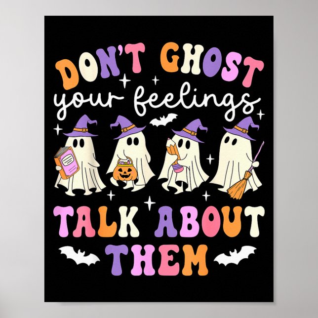 Utsätt inte dina känslor för spöken Halloween Skol Poster (Framsidan)